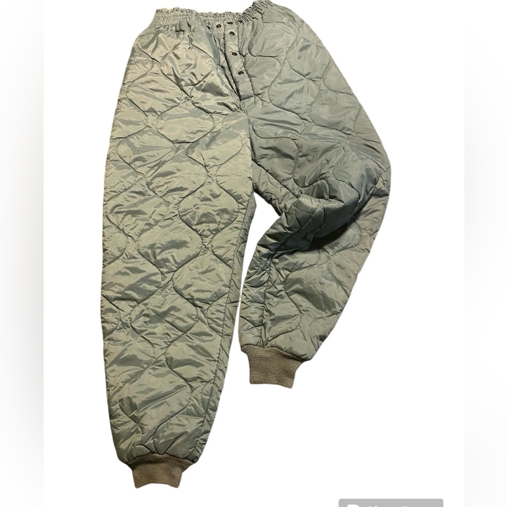 USAF Size Large Quilted Liner Flyers Trousers Green Insulated CWU-9/P